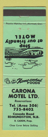 Matchbook Cover - Carona Motel Edmundston NB