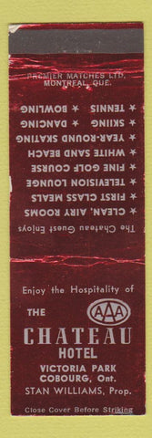 Matchbook Cover - Chateau Hotel Cobourg ON WEAR