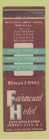Matchbook Cover - Fairmount Hotel Jersey City NJ