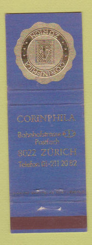 Matchbook Cover - Corinphila Zurich Switzerland