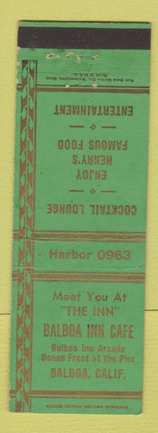Matchbook Cover - Balboa Inn Cafe Balboa CA