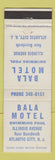 Matchbook Cover - Bala Motel Atlantic City NJ