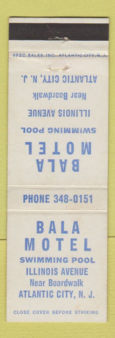Matchbook Cover - Bala Motel Atlantic City NJ