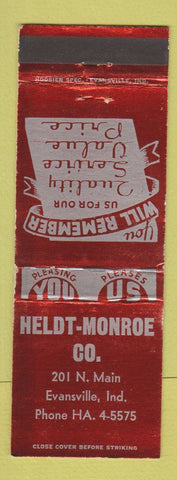 Matchbook Cover - Heldt Monroe Evansville IN