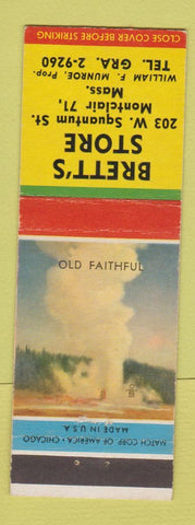 Matchbook Cover - Brett's Store Montclair MA