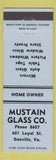 Matchbook Cover - Mustain Glass Danville VA