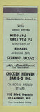 Matchbook Cover - Chicken Heaven BBQ St Laurent QC WEAR