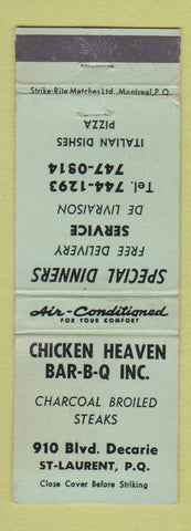 Matchbook Cover - Chicken Heaven BBQ St Laurent QC WEAR