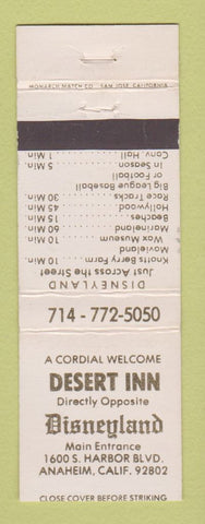 Matchbook Cover - Desert Inn Anaheim CA Disneyland Ref WEAR