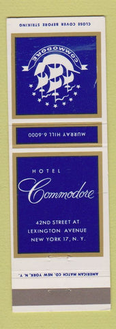 Matchbook Cover - Hotel Commodore New York City