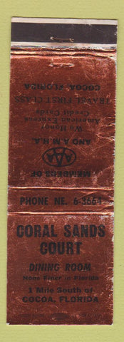 Matchbook Cover - Coral Sands Court Cocoa FL BRONZE WEAR