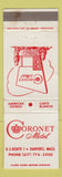 Matchbook Cover - Coronet Motel Danvers MA WEAR