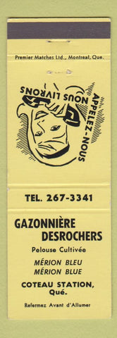 Matchbook Cover - Gazonniere Desrochers Coteau Station QC