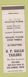 Matchbook Cover - OP Gallo Tailors Columbus OH WEAR