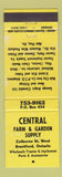 Matchbook Cover - Central Farm and Garden Supply Brantford ON