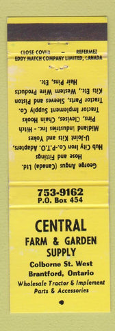 Matchbook Cover - Central Farm and Garden Supply Brantford ON