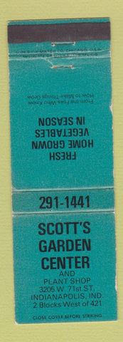 Matchbook Cover - Scott's Garden Center Indianapolis IN WEAR