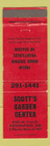 Matchbook Cover - Scott's Garden Center Indianapolis IN