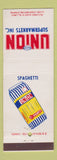 Matchbook Cover - Union Super Markets Grocery Spaghetti  DD Bean