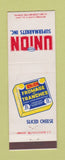 Matchbook Cover - Union Super Markets Grocery Sliced Cheese DD Bean