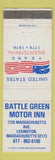 Matchbook Cover - Battle Creek Motor Inn Lexington MA 1976