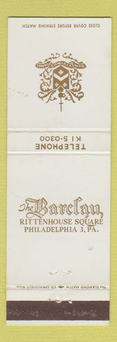 Matchbook Cover - Barclay Hotel Philadelphia PA