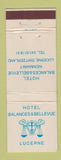 Matchbook Cover - Hotel Balances & Bellevue Lucerne Switzerland