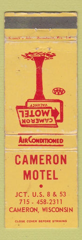 Matchbook Cover - Cameron Motel Cameron WI WORN