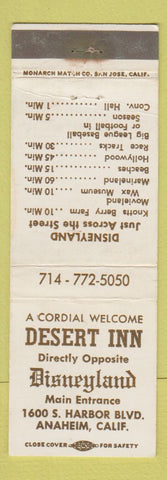 Matchbook Cover - Desert Inn Anaheim CA Disneyland Ref WEAR