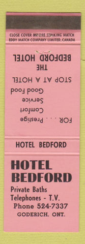 Matchbook Cover - Hotel Bedford Goderich ON WEAR