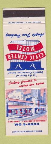 Matchbook Cover - Civic Center Motel Detroit MI