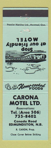 Matchbook Cover - Carona Motel Edmundston NB