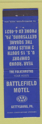 Matchbook Cover - Battlefield Motel Gettysburg PA