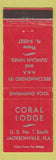 Matchbook Cover - Coral Lodge Jacksonville FL