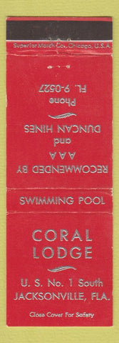 Matchbook Cover - Coral Lodge Jacksonville FL