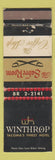 Matchbook Cover - Winthrop Hotel Tacoma WA