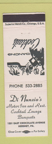 Matchbook Cover - Di Nunzio's Motor Inn Restaurant Hershey PA