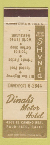 Matchbook Cover - Dinah's Motor Hotel Palo Alto CA