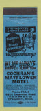 Matchbook Cover - Cochran's Mayflower Motel Ypsilanti MI