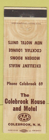 Matchbook Cover - Colebrook House and Motel Colebrook NH