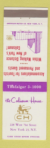 Matchbook Cover - Coliseum House New York City