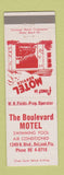 Matchbook Cover - Boulevard Motel DeLand FL
