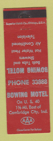 Matchbook Cover - Bowing Motel Cambridge City IN WEAR
