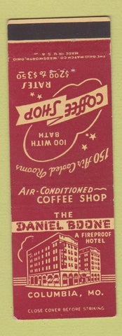 Matchbook Cover - Daniel Boone Hotel Columbia MO