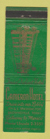 Matchbook Cover - Cameron Hotel Brownsville TX