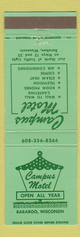 Matchbook Cover - Campus Motel Baraboo WI