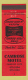 Matchbook Cover - Camrose Motel AB