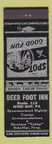 Matchbook Cover - Deer Foot Inn Wind Gap PA