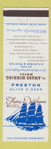 Matchbook Cover - Flying Dutchman Motel Preston ON