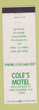 Matchbook Cover - Cole's Motel Lake George NY